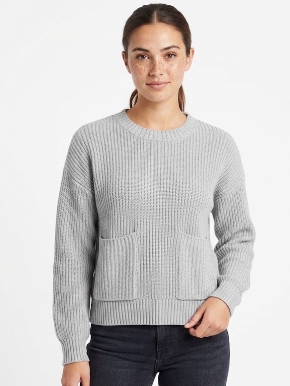 Twigg and Feather Gray Chunky Sweater- Size Small